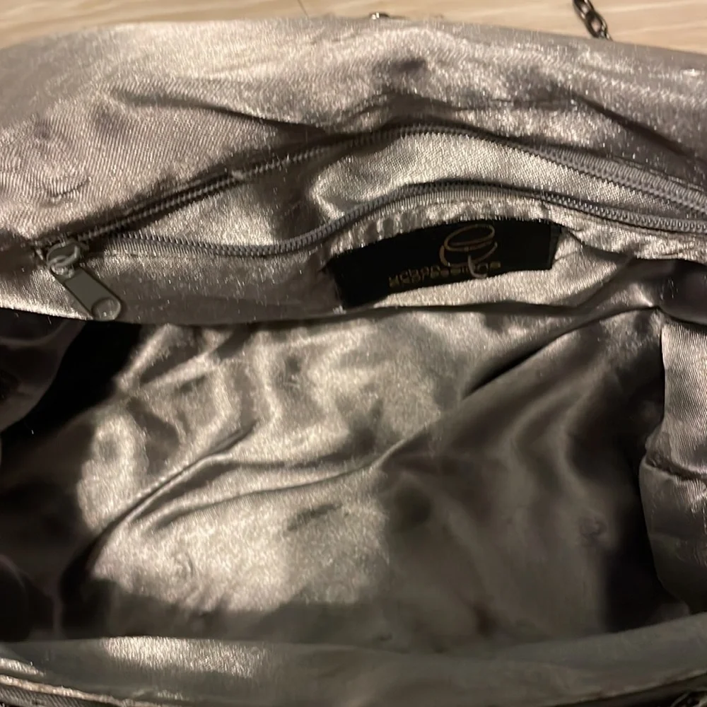 Vintage Silver Metallic Purse with chain